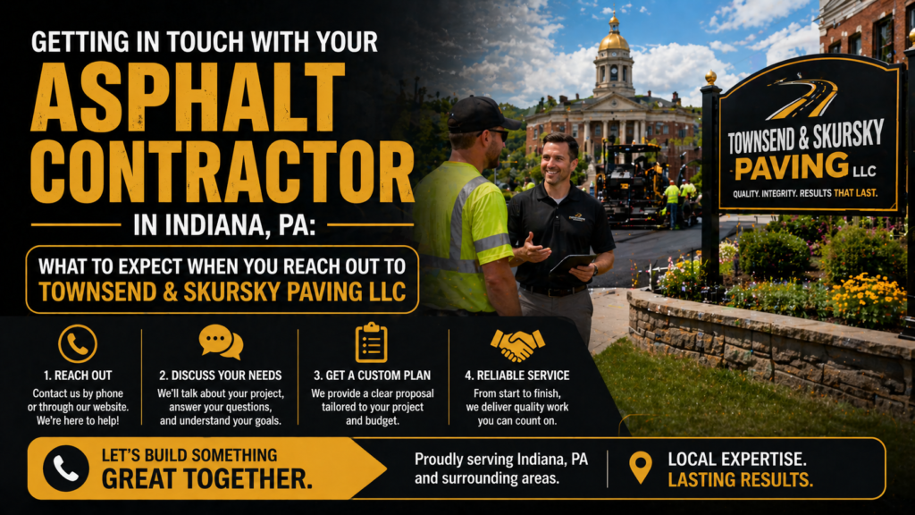 Getting in Touch with Your Asphalt Contractor in Indiana, PA: What to Expect When You Reach Out to Townsend & Skursky Paving LLC